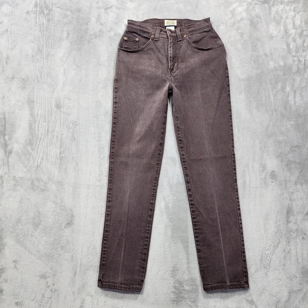 Vintage St Johns Bay Jeans Womens 4P‎ PETITE Brown High Rise Straight Leg Casual